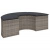 vidaXL Set de sofá de jardín semicircular 3 pzas ratán sintético gris