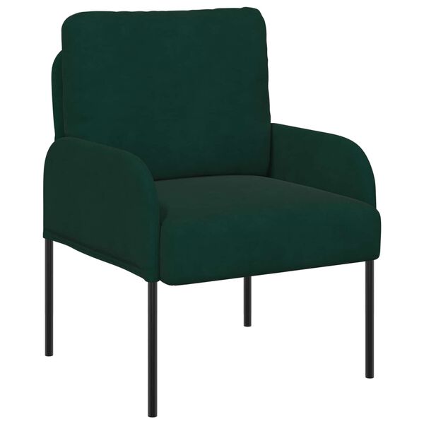 vidaXL Juegos de sof&aacute;s con coj&iacute;n 3 pcs Verde oscuro 115 x 56 x 80 cm