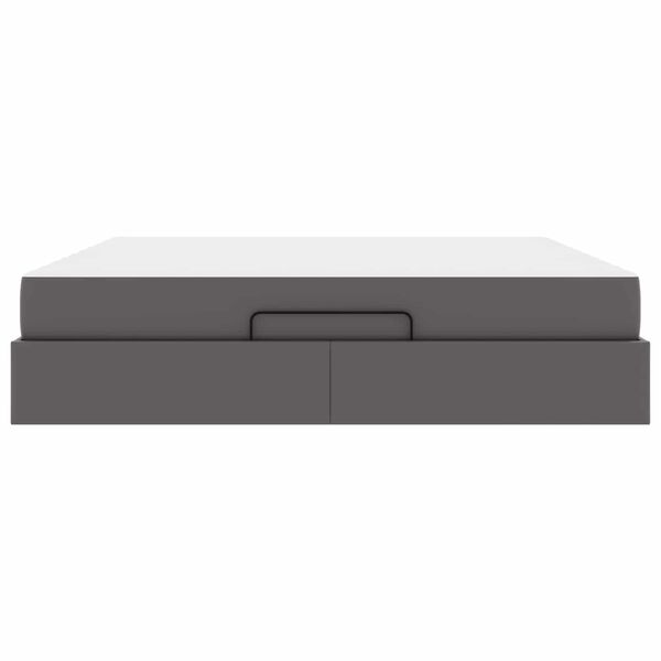 vidaXL Estructura de cama con colch&oacute;n con colch&oacute;n 2 pcs Gris PVC