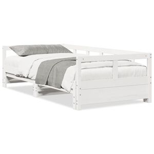 vidaXL Sof&aacute; cama sin colch&oacute;n madera maciza de pino blanco 90x200 cm