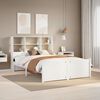 vidaXL Cama con estanter&iacute;a sin colch&oacute;n madera maciza blanca 140x200 cm