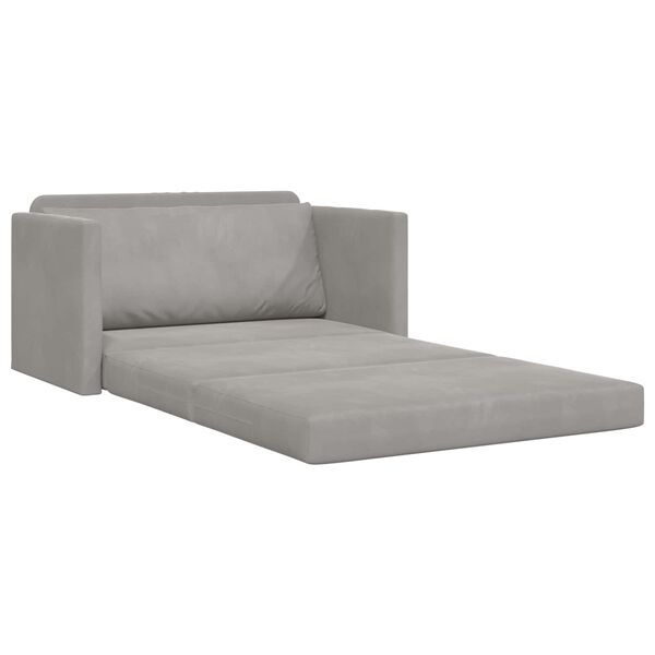 vidaXL Sof&aacute; cama 110cm Gris Claro Terciopelo