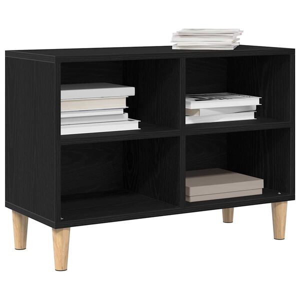 vidaXL Gabinete de TV Roble Negro 69,5 x 30 x 50 cm
