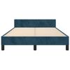 vidaXL Estructura de cama sin colch&oacute;n terciopelo azul oscuro 120x190cm