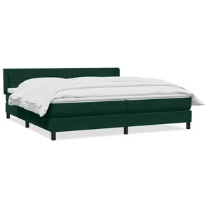 vidaXL Cama box spring con colch&oacute;n terciopelo verde oscuro 180x220 cm