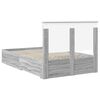 vidaXL Estructura de cama con cabecera Gris Sonoma 135 x 190 cm