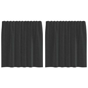 vidaXL Cortinas de gasa con trabillas 2 uds. negro