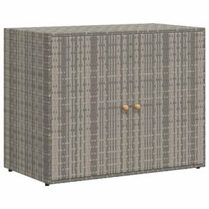vidaXL Armario de almacenaje de jard&iacute;n rat&aacute;n PE gris 100x55,5x80 cm