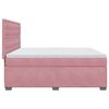 vidaXL Cama box spring con colch&oacute;n terciopelo rosa 200x200 cm