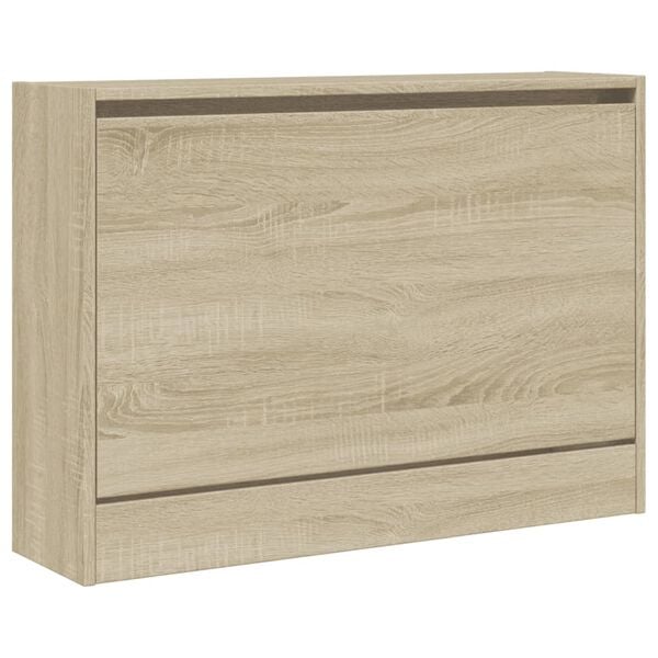 vidaXL Zapatero de madera de ingenier&iacute;a roble Sonoma 80x21x57 cm