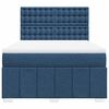 vidaXL Cama box spring con colch&oacute;n tela azul 140x200 cm