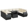 vidaXL Set de sof&aacute;s de jard&iacute;n y cojines 10 pzas rat&aacute;n sint&eacute;tico negro