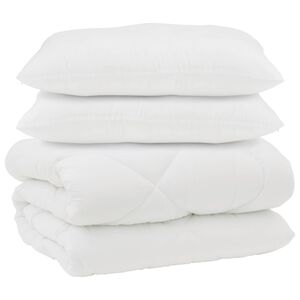 vidaXL Edred&oacute;n con almohadas 3 uds. Microfibra y Plumas de Pato