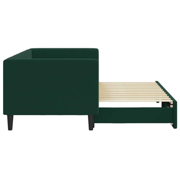 vidaXL Sof&aacute; cama nido terciopelo verde oscuro 80x200 cm