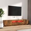 vidaXL Set de muebles TV con LEDS 2 pzas contrachapada roble ahumado