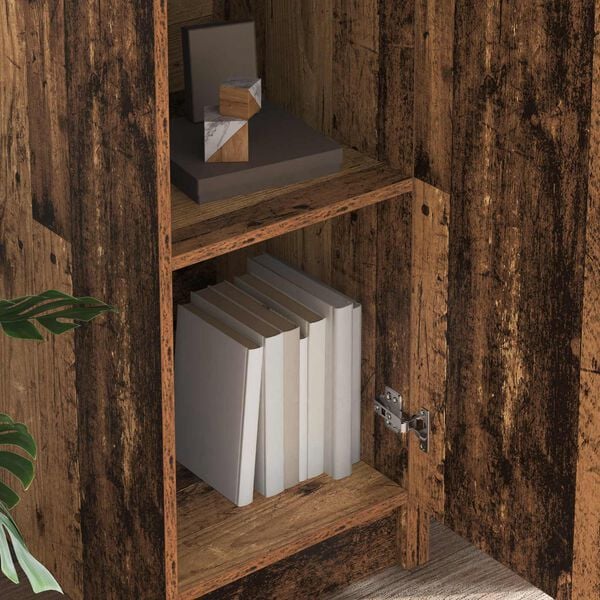 vidaXL Escritorio 2 pcs Madera vieja