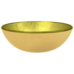 vidaXL Lavabo de vidrio templado dorado 35x12 cm