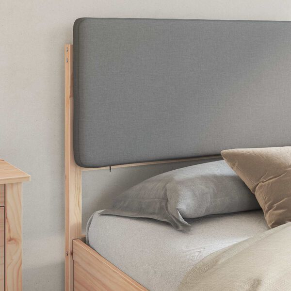 vidaXL Estructura de Cama con Cabecera Tapizada Gris Claro