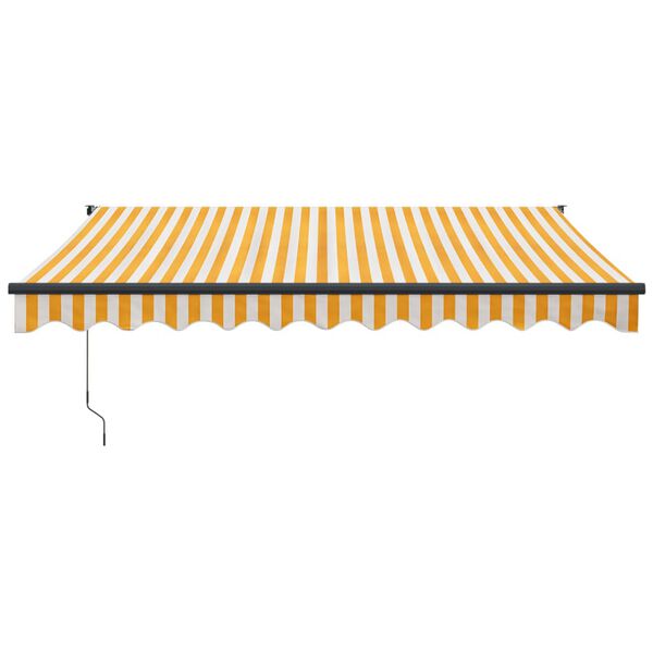 vidaXL Toldo retr&aacute;ctil autom&aacute;tico amarillo y blanco 3x2,5 m