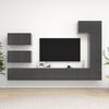 vidaXL Muebles de TV de sal&oacute;n 8 pzas madera de ingenier&iacute;a gris brillo