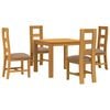 vidaXL Conjunto de comedor 5 uds. Gris Madera de Roble S&oacute;lido