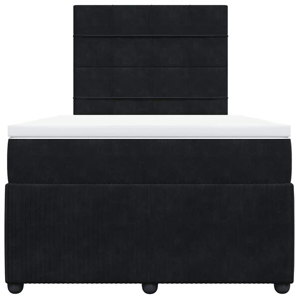vidaXL Cama box spring con colch&oacute;n terciopelo negro 120x200 cm