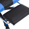 vidaXL Silla gaming con reposapiés cuero sintético azul y negro