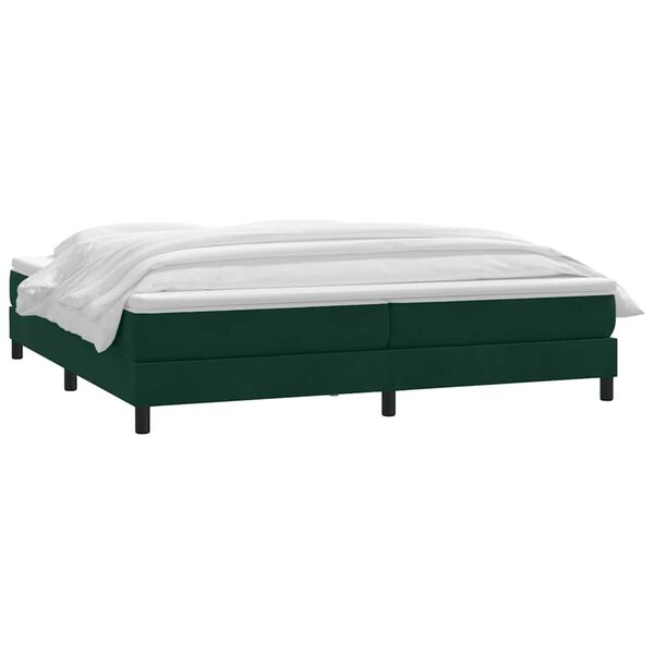 vidaXL Cama box spring con colch&oacute;n terciopelo verde oscuro 180x220 cm