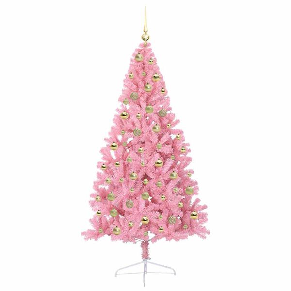 vidaXL &Aacute;rbol de Navidad Artificial Preiluminado Rosa 180 cm PVC