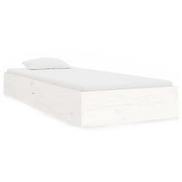vidaXL Estructura de cama individual madera maciza blanca 75x190 cm
