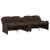 vidaXL Sill&oacute;n reclinable masaje 4 plazas y portavasos cuero PE marr&oacute;n