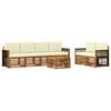 vidaXL Conjunto de sof&aacute;s de exterior con coj&iacute;n 7 pcs Natural y Crema
