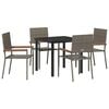 vidaXL Conjunto de Comedor de Jard&iacute;n 5 uds. Gris rat&aacute;n sint&eacute;tico