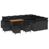 vidaXL Conjunto de sof&aacute;s de jard&iacute;n 13 uds. Negro rat&aacute;n sint&eacute;tico