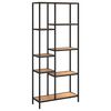 vidaXL Estanter&iacute;a de madera contrachapada y acero 80x30x180 cm