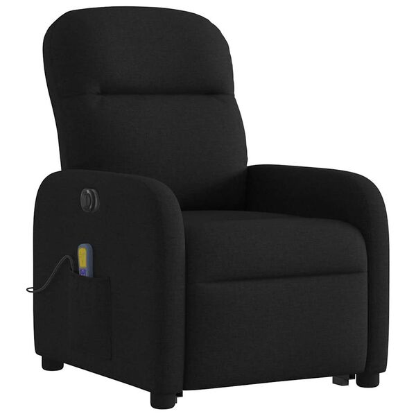 vidaXL Sillón de masaje eléctrico reclinable elevable tela negro