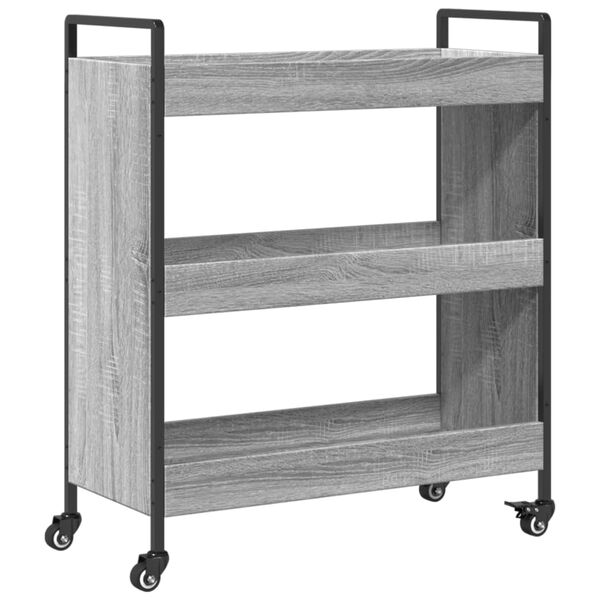vidaXL Carrito de cocina madera de ingenier&iacute;a gris Sonoma 70x30x82 cm