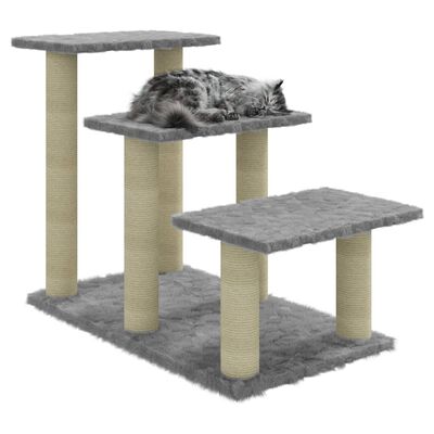 vidaXL Rascador para gatos con postes de sisal gris claro 50,5 cm