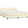 vidaXL Cama box spring con colch&oacute;n cuero sint&eacute;tico crema 180x200 cm