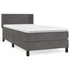 vidaXL Cama box spring con colch&oacute;n terciopelo gris oscuro 80x200 cm