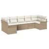 vidaXL Conjunto de sof&aacute; de jard&iacute;n con coj&iacute;n 7 pcs Beige Polirat&aacute;n