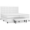 vidaXL Cama box spring con colch&oacute;n cuero sint&eacute;tico blanco 200x200 cm