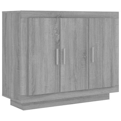 vidaXL Aparador de madera contrachapada gris Sonoma 92x35x75 cm
