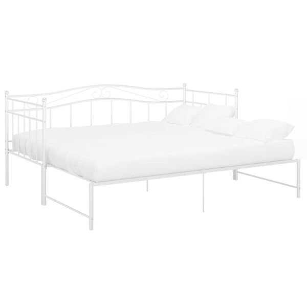 vidaXL Sof&aacute; cama extra&iacute;ble sin colch&oacute;n metal blanco 90x200cm