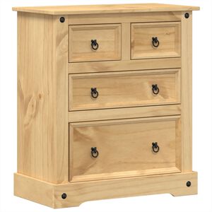 vidaXL C&oacute;moda cajonera Corona madera maciza de pino 80x43x91 cm