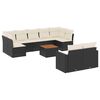 vidaXL Set de sof&aacute;s de jard&iacute;n 10 pzas cojines rat&aacute;n sint&eacute;tico negro
