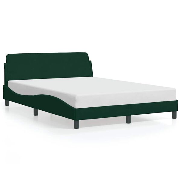 vidaXL Estructura de cama Dover terciopelo verde oscuro 120x200 cm