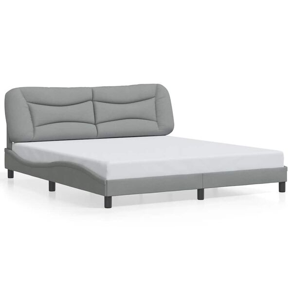 vidaXL Estructura de cama sin colch&oacute;n Hvar tela gris claro 180x200 cm