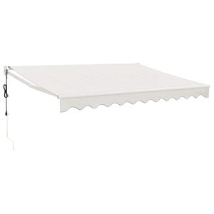 vidaXL Toldo retr&aacute;ctil Crema con Marco Blanco 3 x 2,5 m