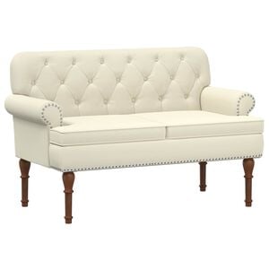 vidaXL Sof&aacute; amoroso con botones acolchados Crema 120 x 65 x 77 cm